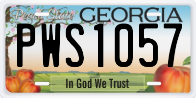 GA license plate PWS1057