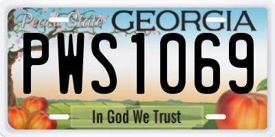GA license plate PWS1069