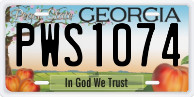 GA license plate PWS1074
