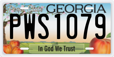 GA license plate PWS1079