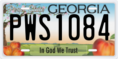 GA license plate PWS1084