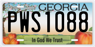 GA license plate PWS1088
