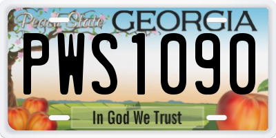 GA license plate PWS1090