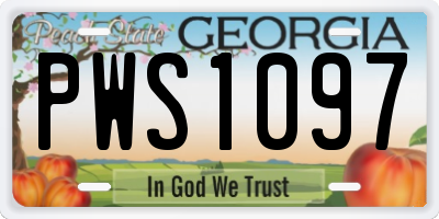 GA license plate PWS1097