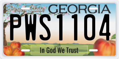 GA license plate PWS1104