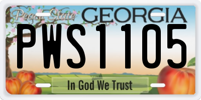 GA license plate PWS1105