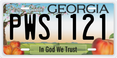 GA license plate PWS1121