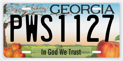 GA license plate PWS1127