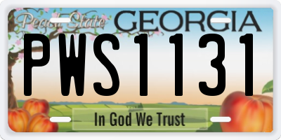GA license plate PWS1131