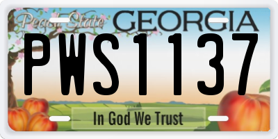 GA license plate PWS1137