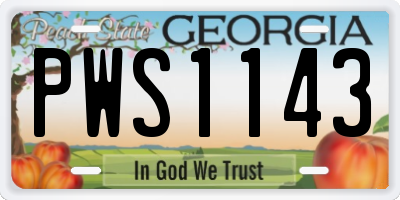 GA license plate PWS1143