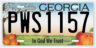 GA license plate PWS1157