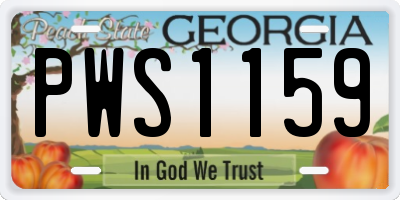 GA license plate PWS1159