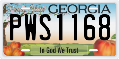 GA license plate PWS1168