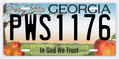 GA license plate PWS1176