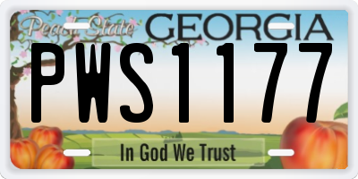 GA license plate PWS1177