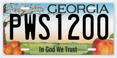 GA license plate PWS1200