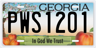 GA license plate PWS1201