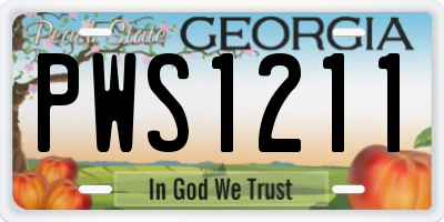 GA license plate PWS1211