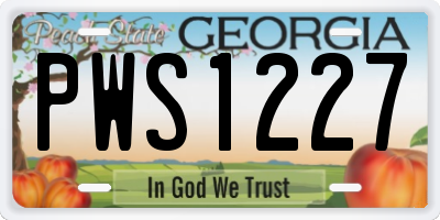 GA license plate PWS1227