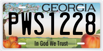 GA license plate PWS1228