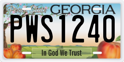 GA license plate PWS1240