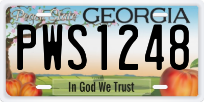GA license plate PWS1248