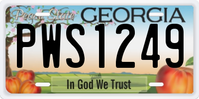 GA license plate PWS1249