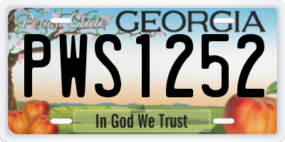 GA license plate PWS1252
