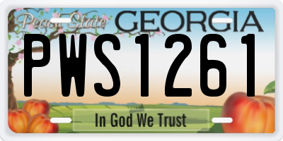 GA license plate PWS1261