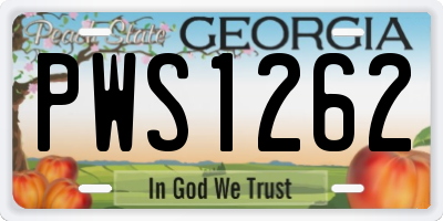 GA license plate PWS1262
