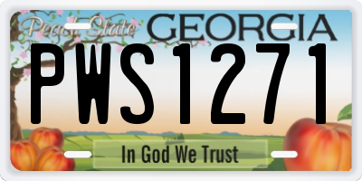 GA license plate PWS1271