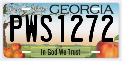 GA license plate PWS1272