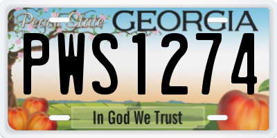 GA license plate PWS1274