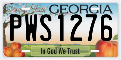 GA license plate PWS1276
