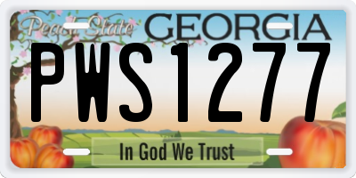 GA license plate PWS1277