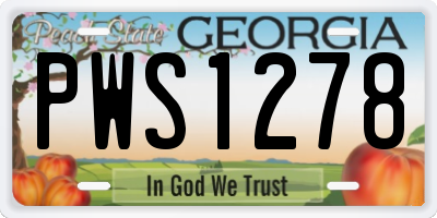 GA license plate PWS1278