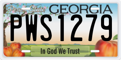 GA license plate PWS1279
