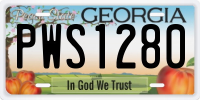 GA license plate PWS1280