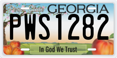 GA license plate PWS1282