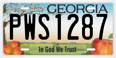 GA license plate PWS1287