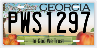 GA license plate PWS1297