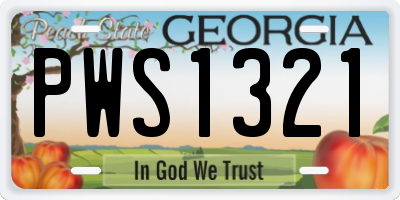 GA license plate PWS1321