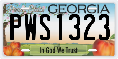 GA license plate PWS1323