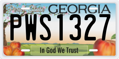 GA license plate PWS1327