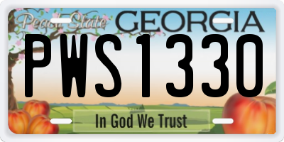 GA license plate PWS1330