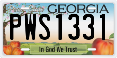 GA license plate PWS1331