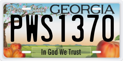 GA license plate PWS1370