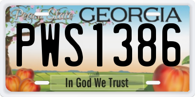 GA license plate PWS1386