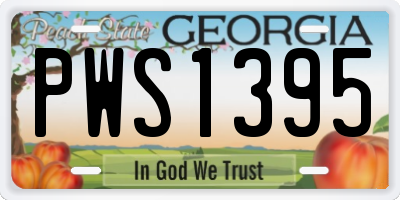 GA license plate PWS1395